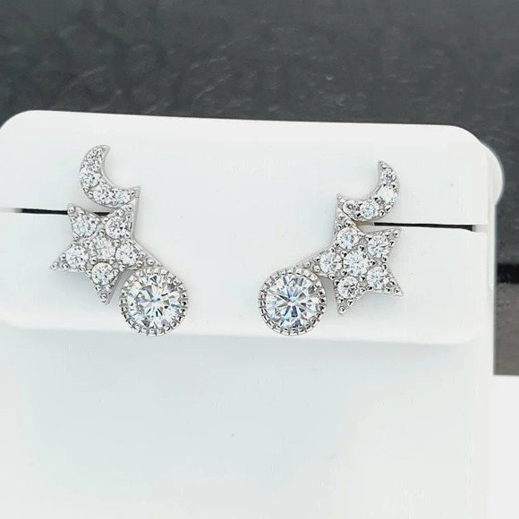 "925 sterling silver luxury CZ earrings for women/girls, Best for gift, RJUS2214 - Picture 1 of 10